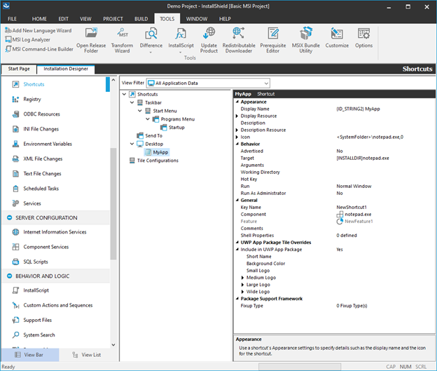 Create and Configure Shortcuts